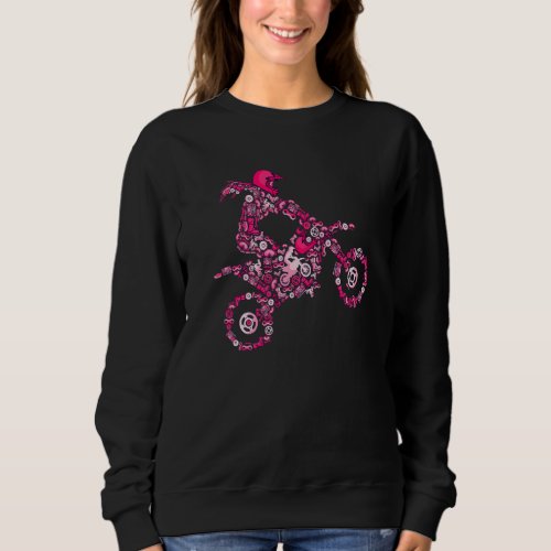 Dirt Bike Rider Motocross Dirt Biking Enduro Girls Sweatshirt