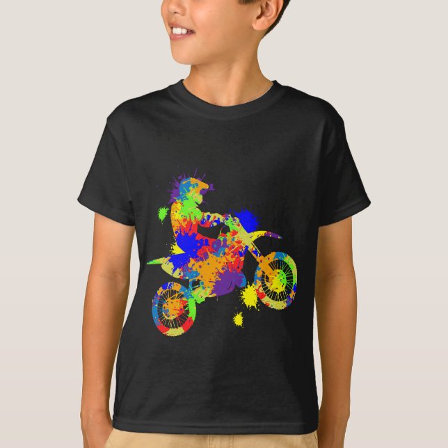 Dirt Bike Rider Motocross Enduro Dirt Biking Boys T-Shirt (Front)