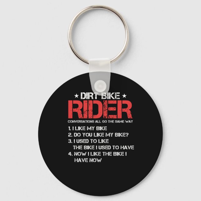 Dirt Bike Rider Motocross Motorcycle Motorbike Gif Keychain (Front)