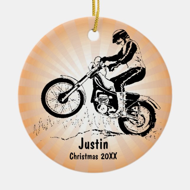 Dirt Bike Rider Ornament (Front)
