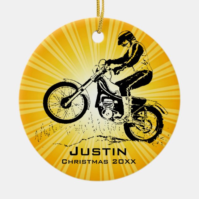 Dirt Bike Rider Ornament (Front)
