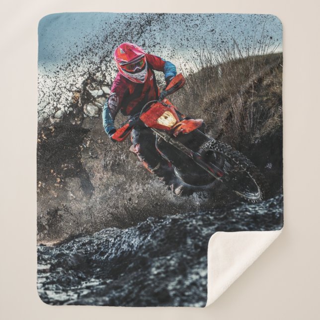 Dirt bike rider throw pillow (Front)