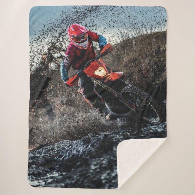 Dirt bike rider throw pillow (Front)