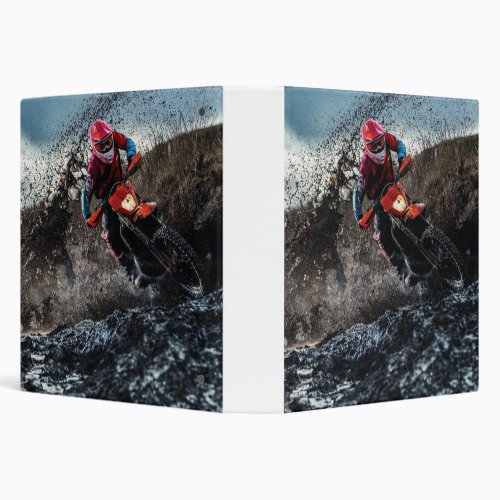 Dirt bike rider throw pillow 3 ring binder