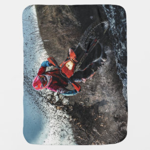 Dirt bike rider throw pillow baby blanket