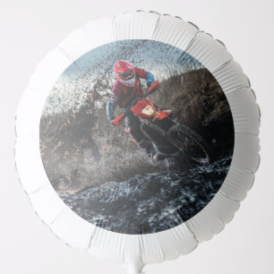 Dirt bike rider throw pillow balloon