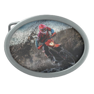 Dirt bike rider throw pillow belt buckle