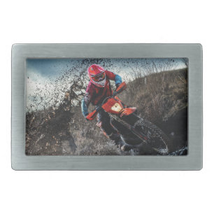 Dirt bike rider throw pillow belt buckle