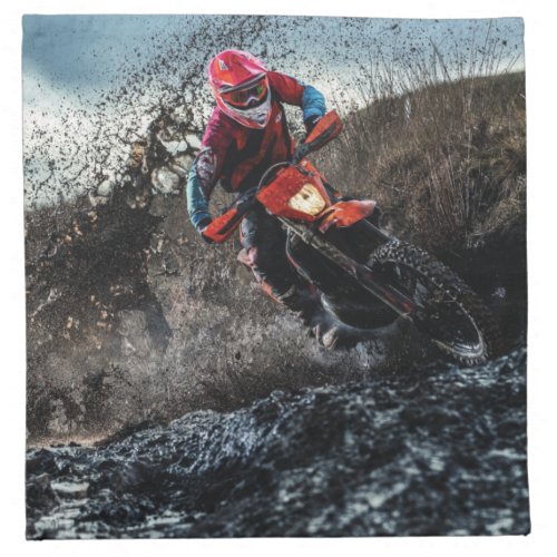 Dirt bike rider throw pillow cloth napkin