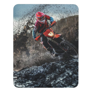 Dirt bike rider throw pillow door sign