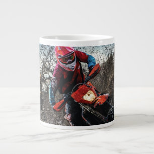 Dirt bike rider throw pillow giant coffee mug