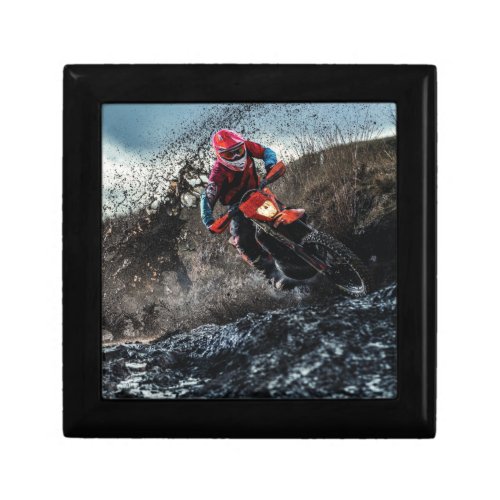 Dirt bike rider throw pillow gift box