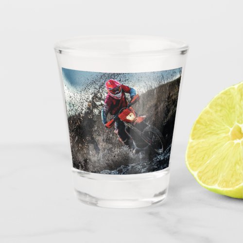 Dirt bike rider throw pillow shot glass