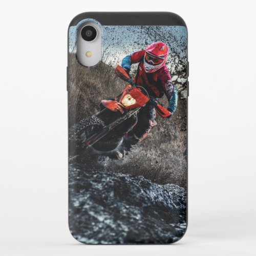 Dirt bike rider throw pillow iPhone XR slider case