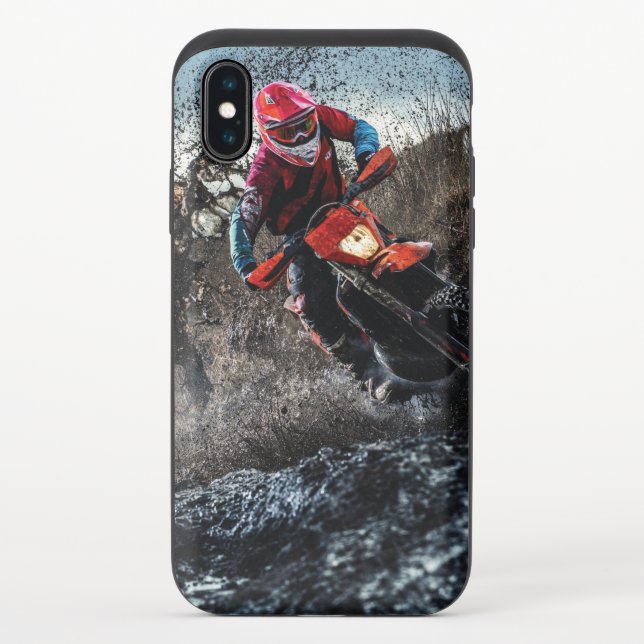 Dirt bike rider throw pillow uncommon iPhone case (Back)