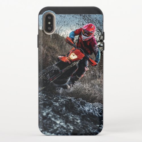 Dirt bike rider throw pillow iPhone XS max slider case