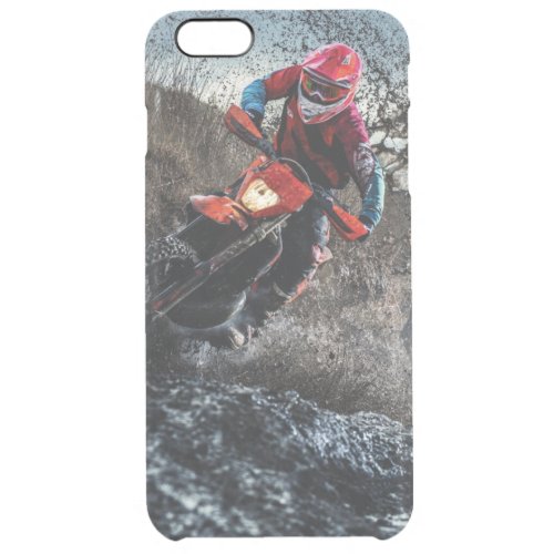 Dirt bike rider throw pillow clear iPhone 6 plus case