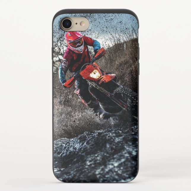 Dirt bike rider throw pillow uncommon iPhone case (Back)
