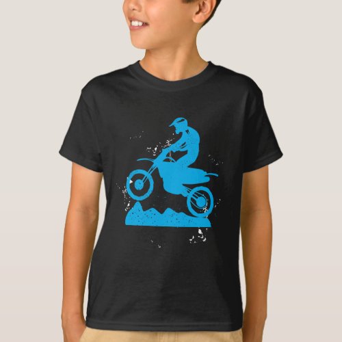 Dirt Bike Rider tire tracks motorcycle T_Shirt