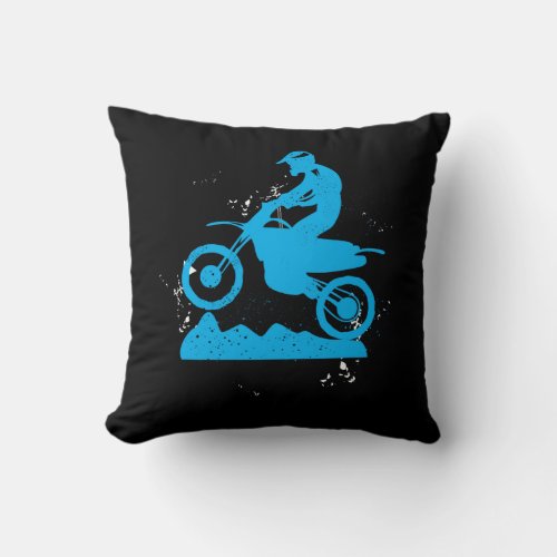 Dirt Bike Rider tire tracks motorcycle Throw Pillow