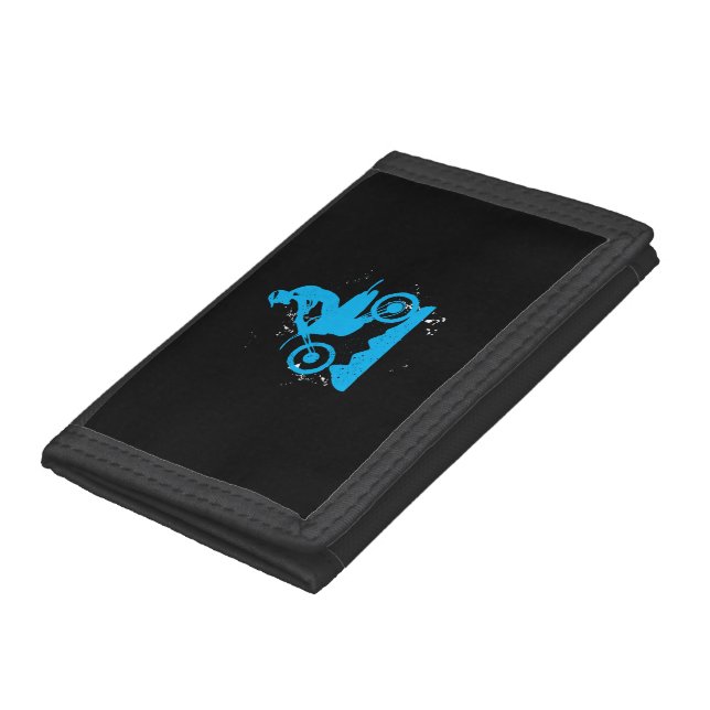 Dirt Bike Rider tire tracks motorcycle Trifold Wallet (Bottom)
