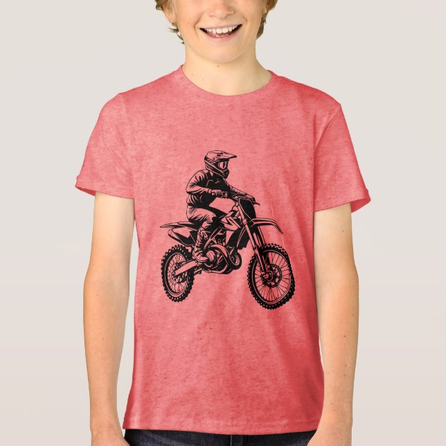 Dirt Bike Rider Tri-Blend Shirt (Front)