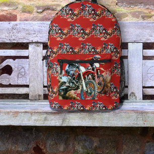 Dirt Bike Riders Motocross Racing Printed Backpack