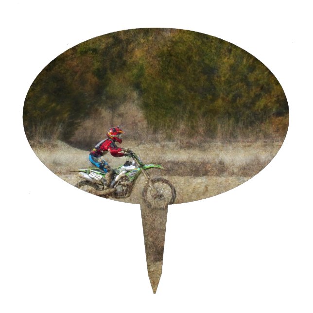 Dirt Bike Riding Cake Topper (Front)