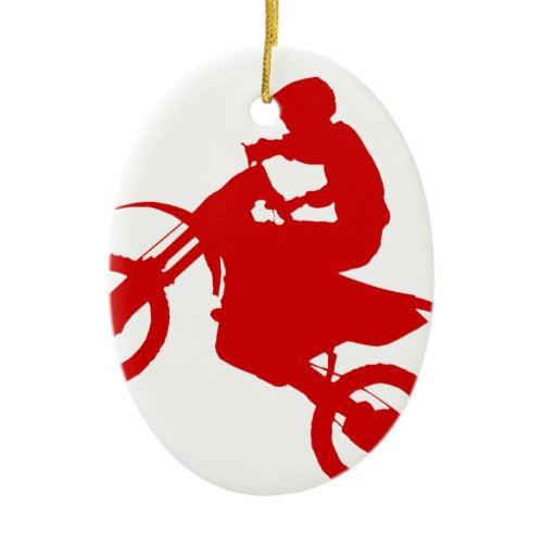 DIRT BIKE (scarlet) Ceramic Ornament