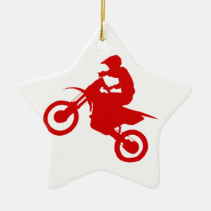 DIRT BIKE (scarlet) Ceramic Ornament