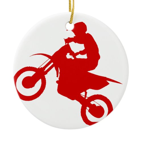 DIRT BIKE (scarlet) Ceramic Ornament