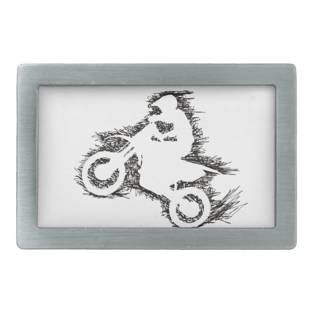 DIRT BIKE (scribble black) Belt Buckle (Front)