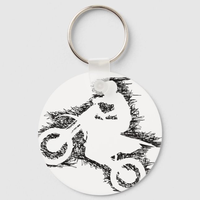DIRT BIKE (scribble black) Keychain (Front)