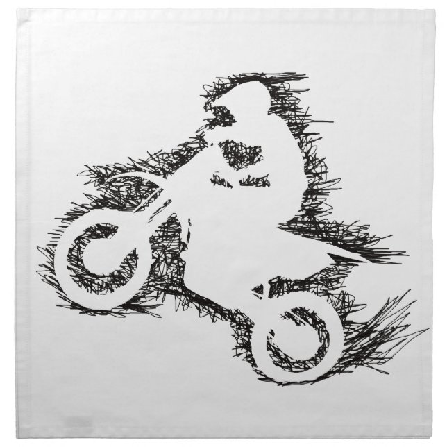 DIRT BIKE (scribble black) Napkin (Front)