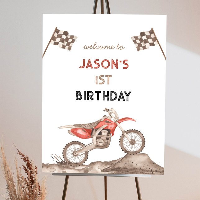 Dirt Bike Start Your Engine Birthday Welcome Sign (Creator Uploaded)
