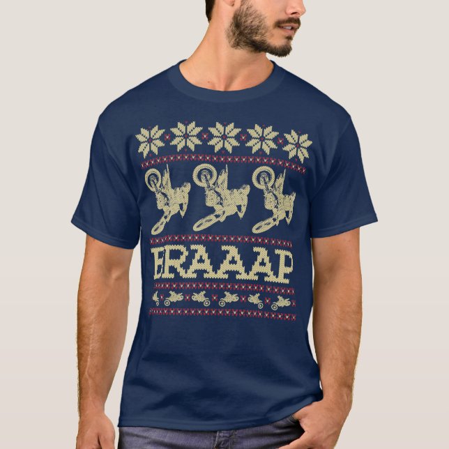 Dirt bike Ugly Christmas Sweater style  SALE (Front)