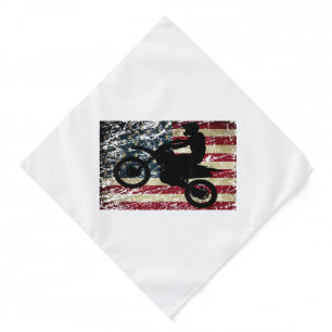 Dirt Bike USA Flag T-Shirt Motocross American Flag Bandana