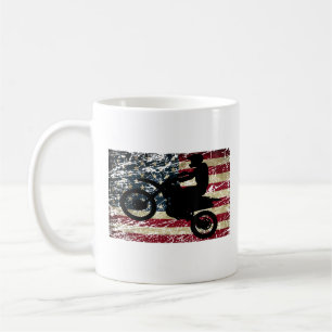 Dirt Bike USA Flag T-Shirt Motocross American Flag Coffee Mug