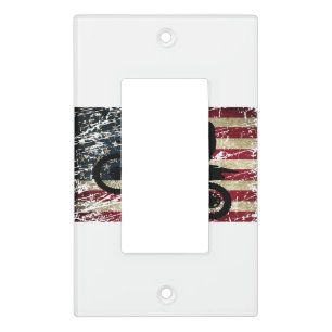 Dirt Bike USA Flag T-Shirt Motocross American Flag Light Switch Cover