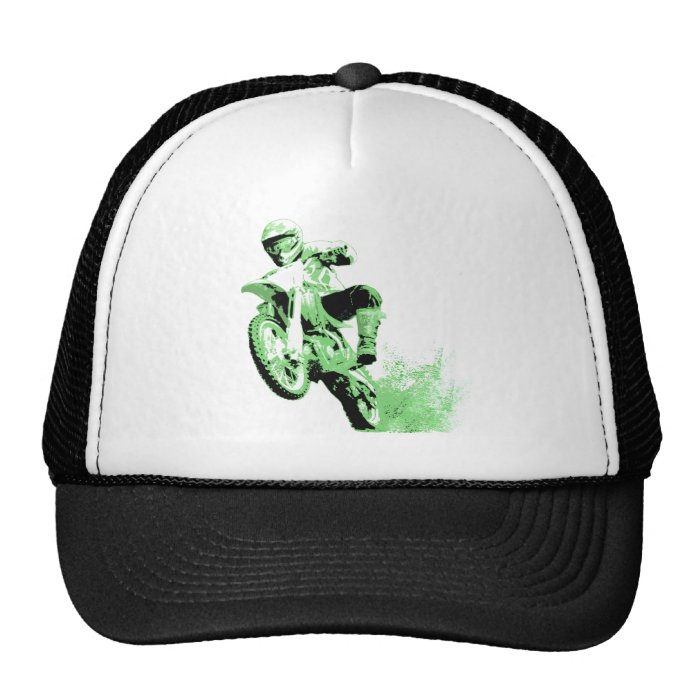 Dirt Bike Wheeling in Mud (Green) Trucker Hat