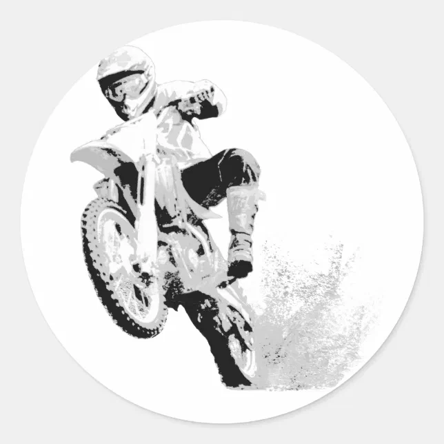 Dirt Bike Wheeling in the Mud Classic Round Sticker | Zazzle