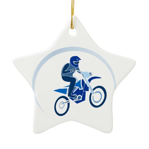 Dirt Biker Vector Biking Ceramic Ornament