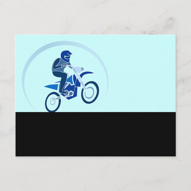 Dirt Biker Vector Biking Postcard (Front)