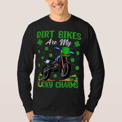 Dirt Bikes Are My Lucky Charms Dirt Bike St Patri T_Shirt