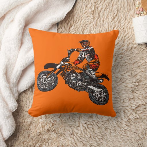 Dirt bikes throw pillow | Zazzle