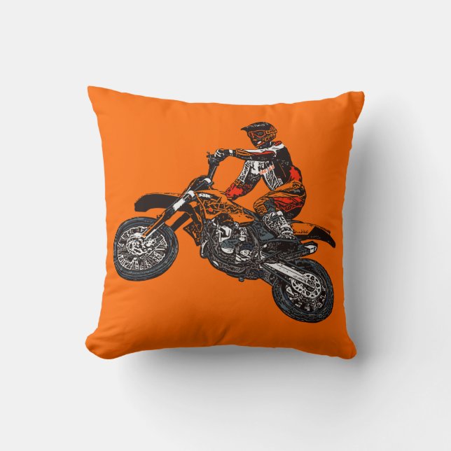 Dirt bikes throw pillow (Front)