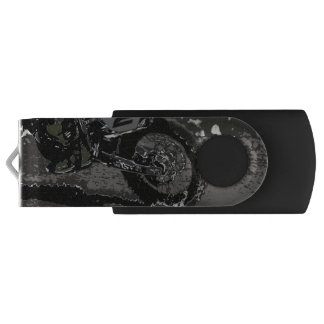 Dirt Biking (Black & White) Flash Drive
