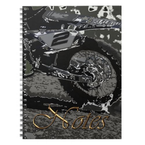 Dirt Biking Black  White Notebook