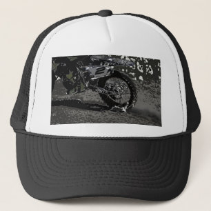 Dirt Biking (Black & White) Trucker Hat