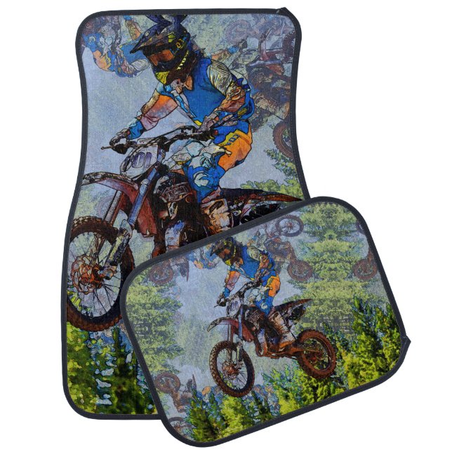 Dirt-Biking Fools - Motocross Racers   Car Floor Mat (Set)